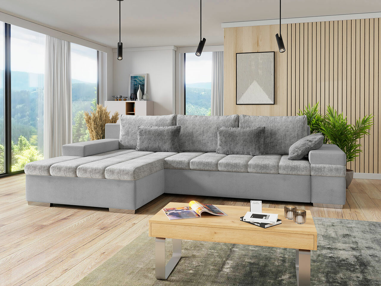 Ecksofa Comfivo Olivetum II (Venus Velvet 2921 + Miu 2059 + Miu 2058)