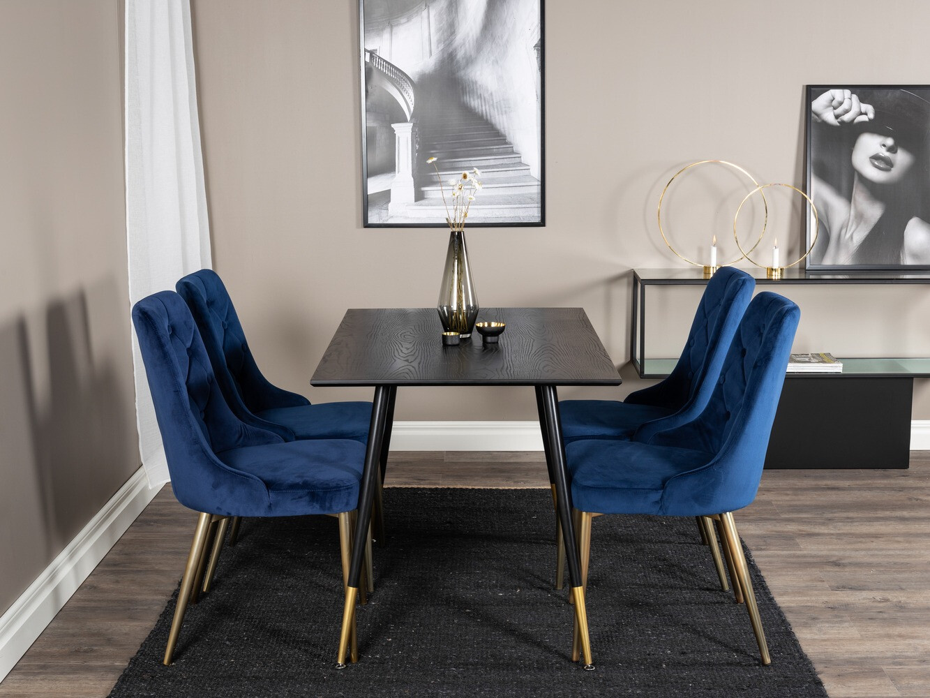 Essgruppe Dallas 1673 (Blau + gold)