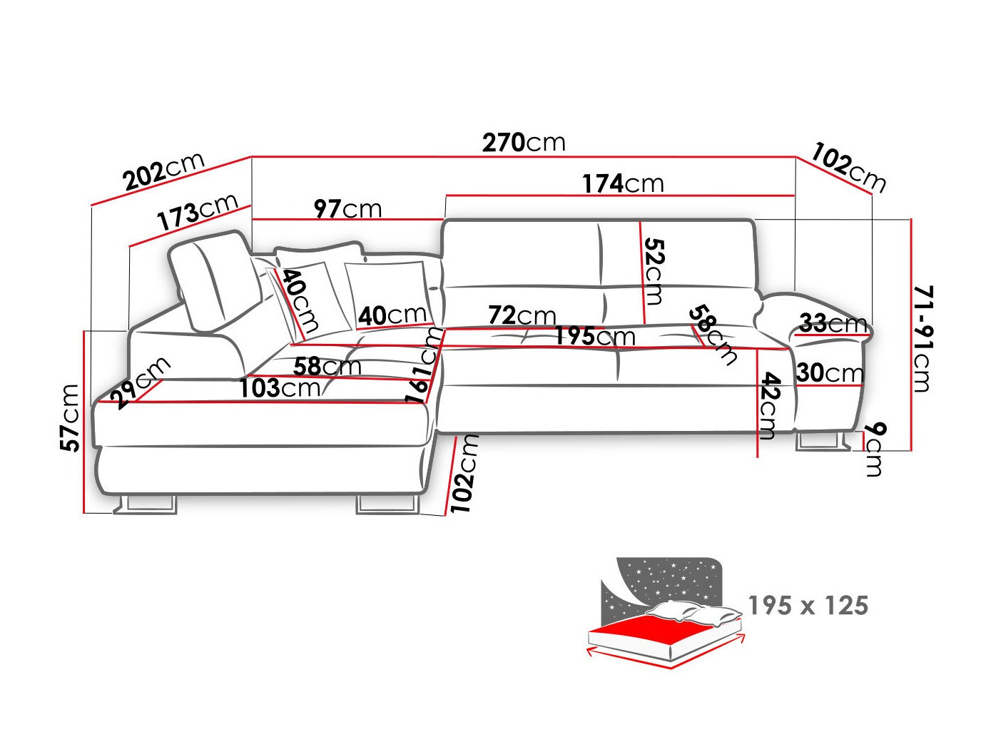 Ecksofa Comfivo Ruta II (Soft 017 + Lux 06 + Soft 017)