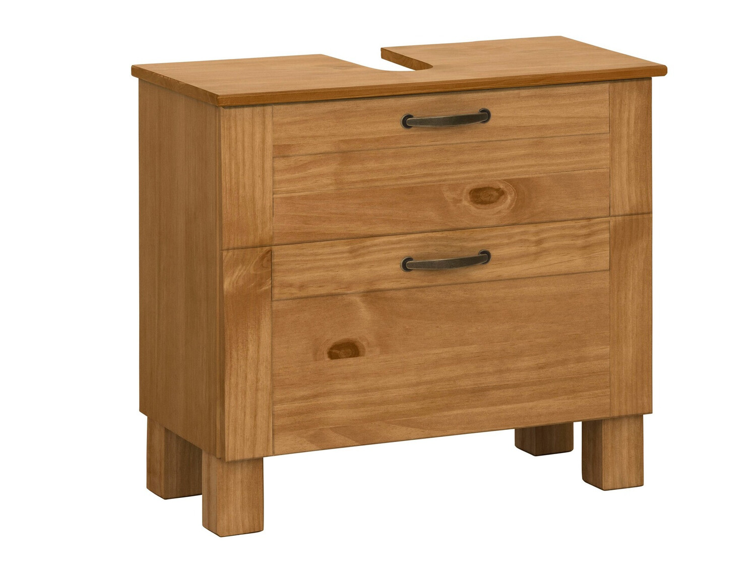 Stehender Badezimmerschrank für ein Waschbecken Ophlevu 102 (Kiefernholzoptik)