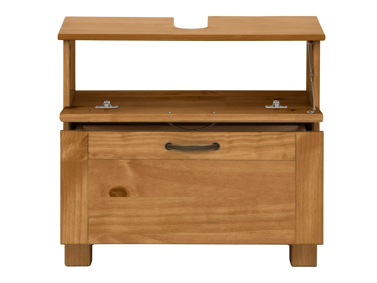 Stehender Badezimmerschrank für ein Waschbecken Ophlevu 102 (Kiefernholzoptik)