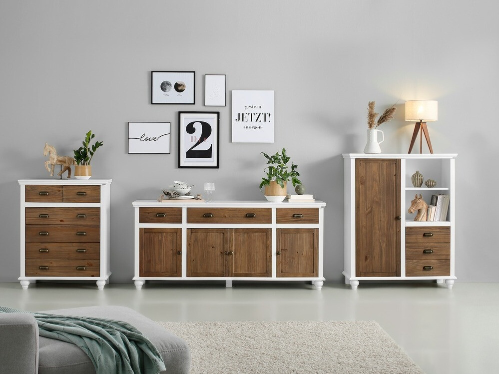 Kommode Tivmeri 103 (Weiss + Braun)
