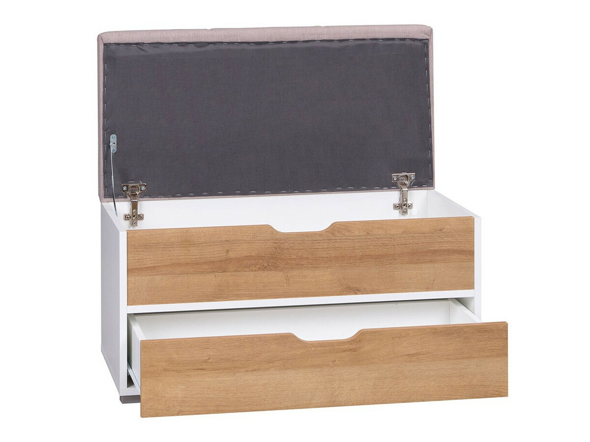 Möbel-Set Providence H121 (Weiss + Goldene Eichenholzoptik)