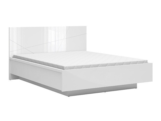 Bett Fivale 122 (Weiss glänzend + Weiss)