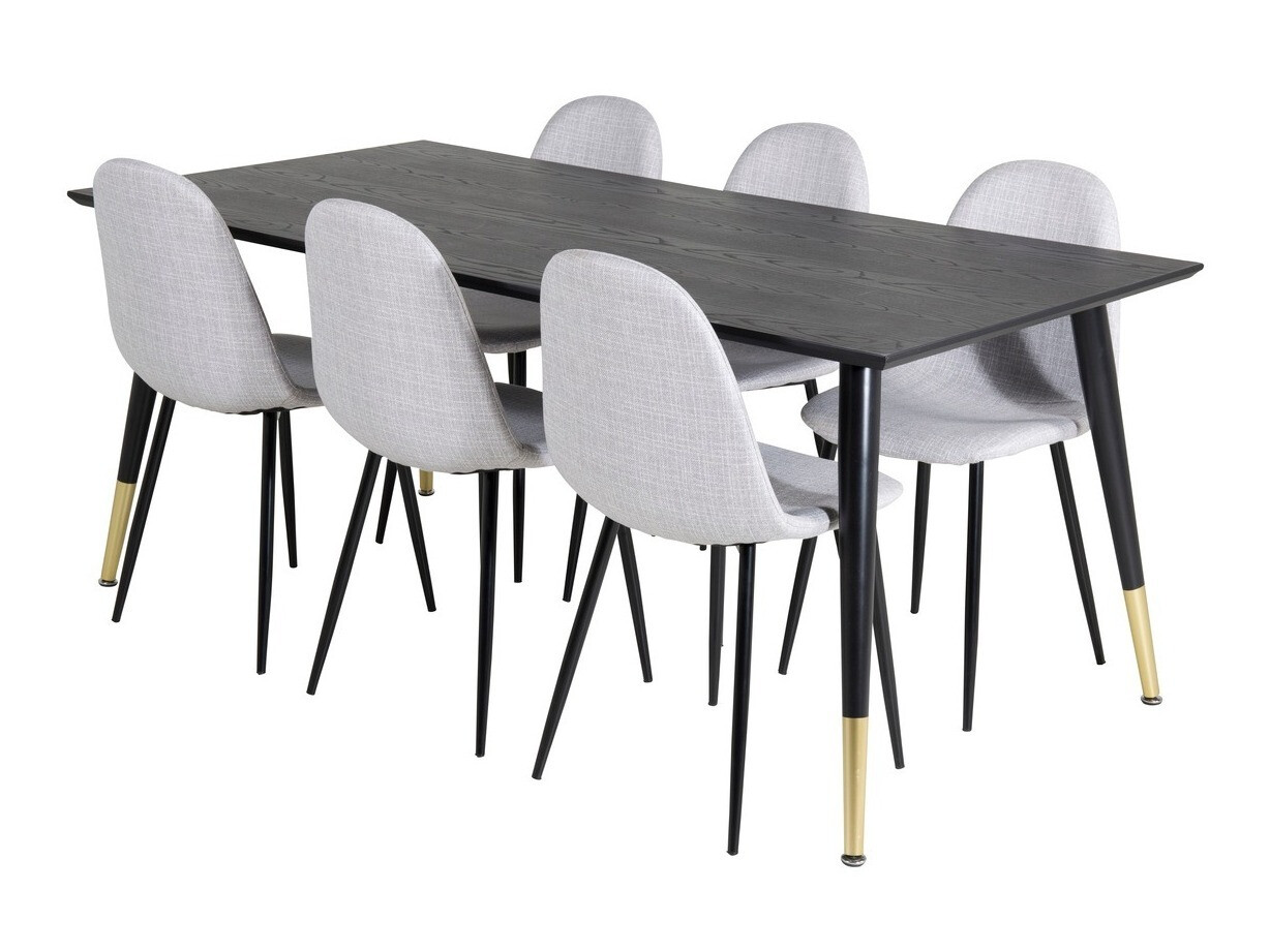 Essgruppe Dallas 2577 (Schwarz + Messing)