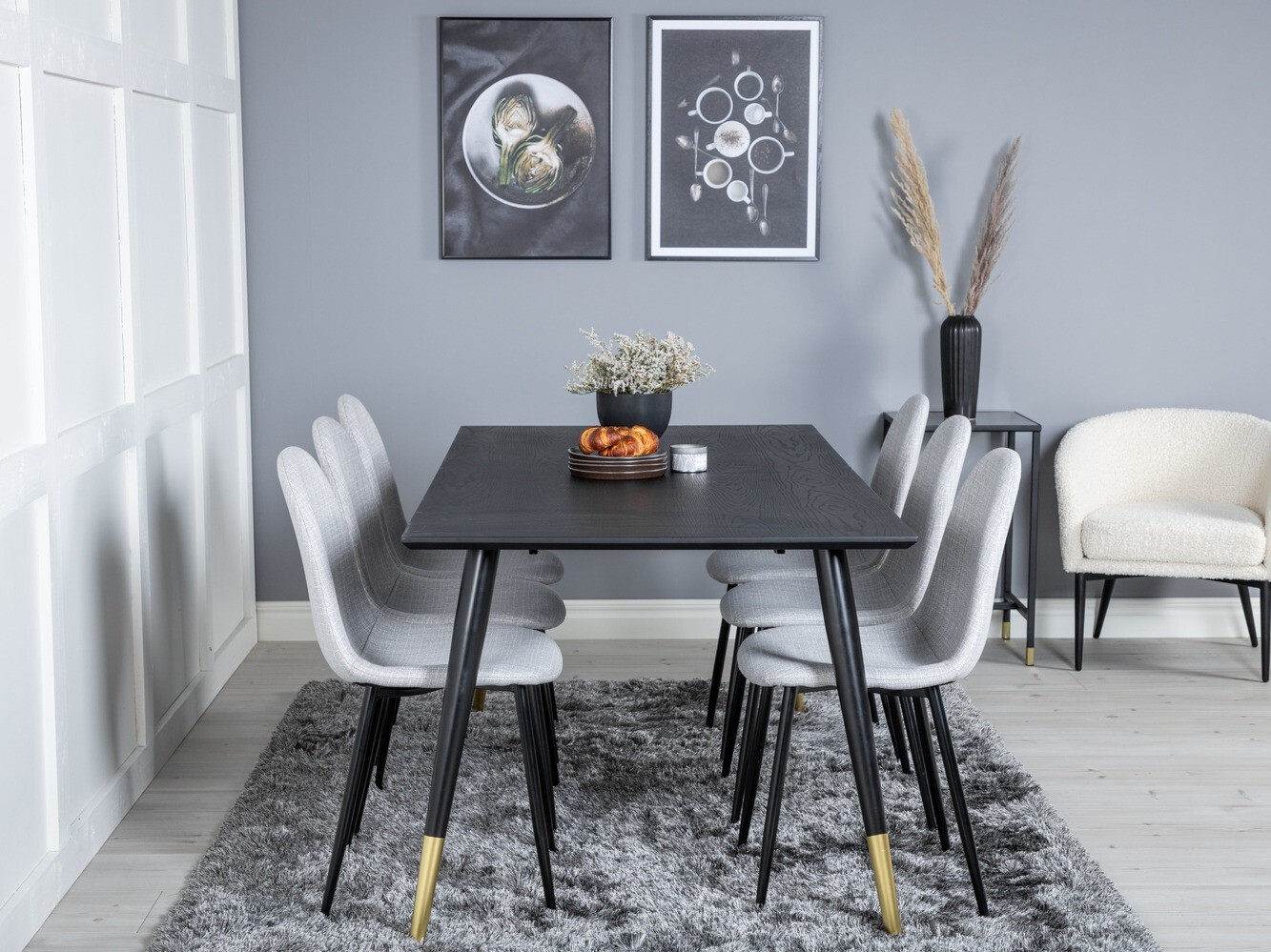 Essgruppe Dallas 2577 (Schwarz + Messing)