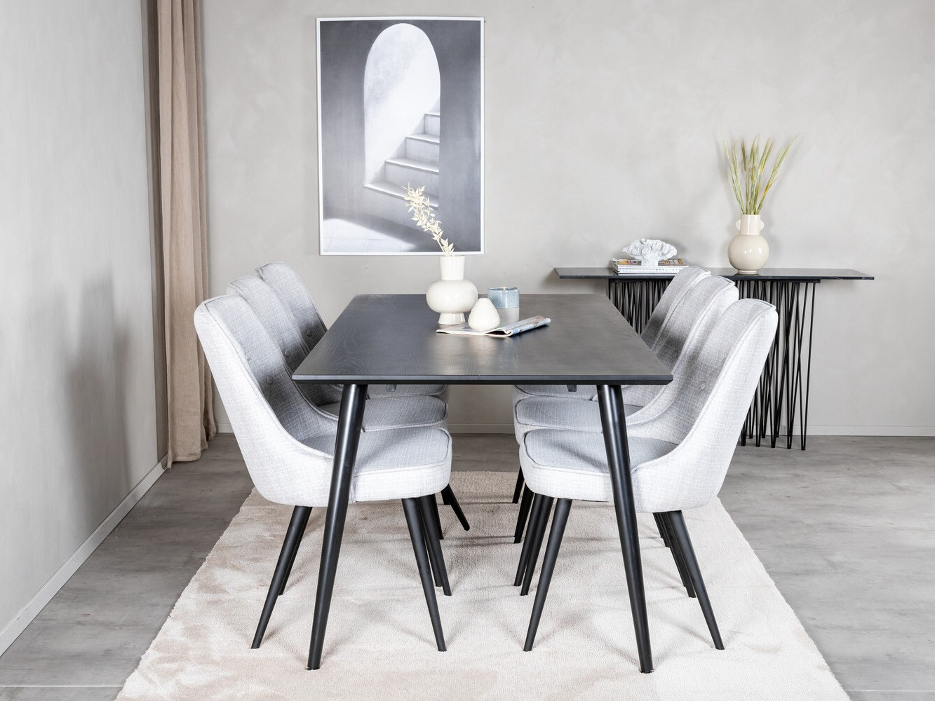Essgruppe Dallas 2593 (Hellgrau + Schwarz)