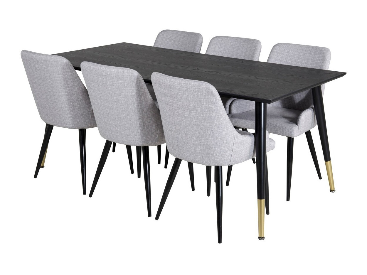Essgruppe Dallas 2599 (Schwarz + Messing)