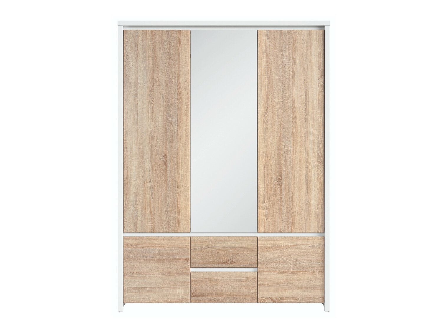 Kleiderschrank Nolroma 118 (Weiss + Sonoma-Eiche)
