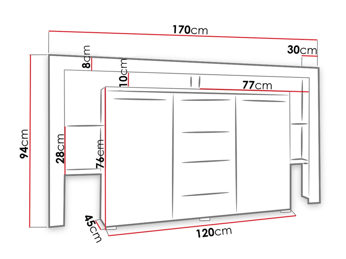Kommoden Aestas (Weiss + Schwarz glänzend)