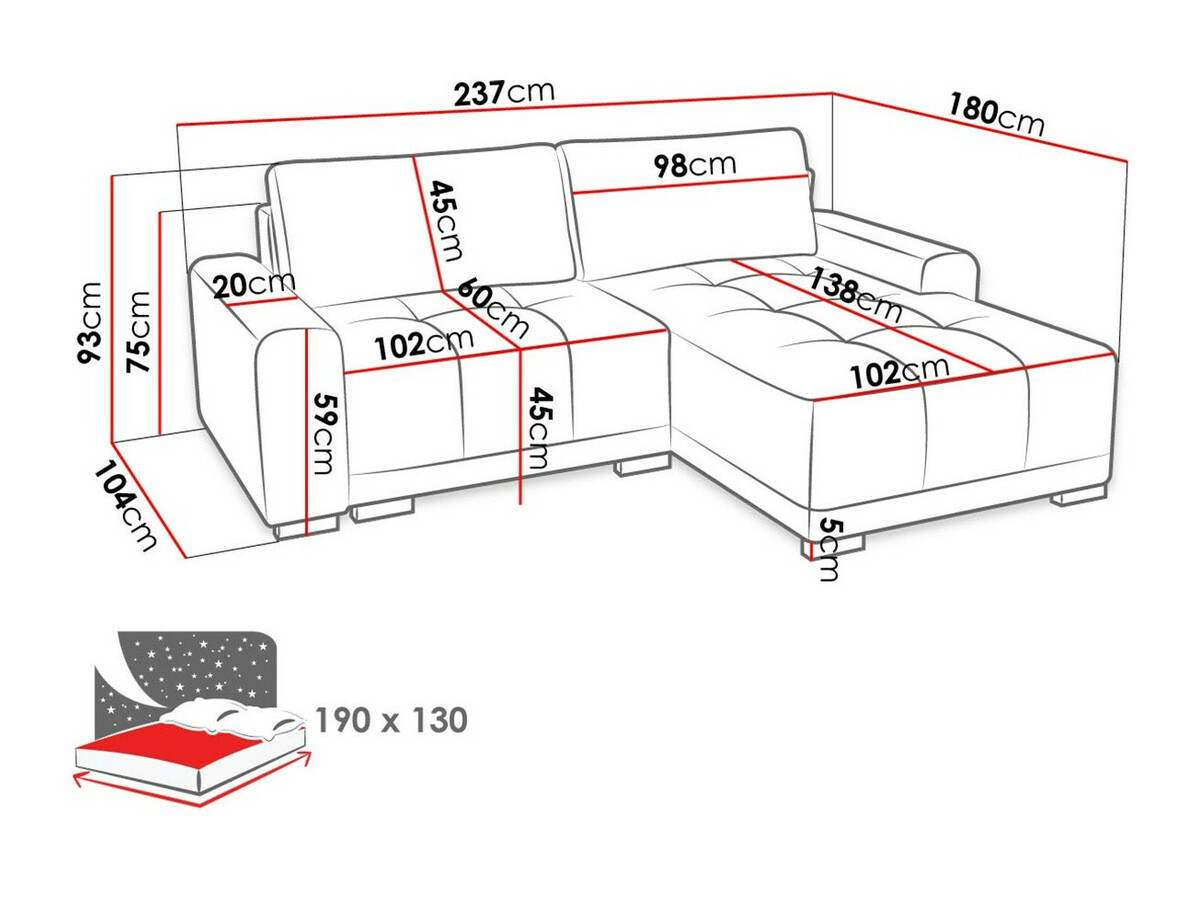 Ecksofa Columbus 183 (Paros 03)