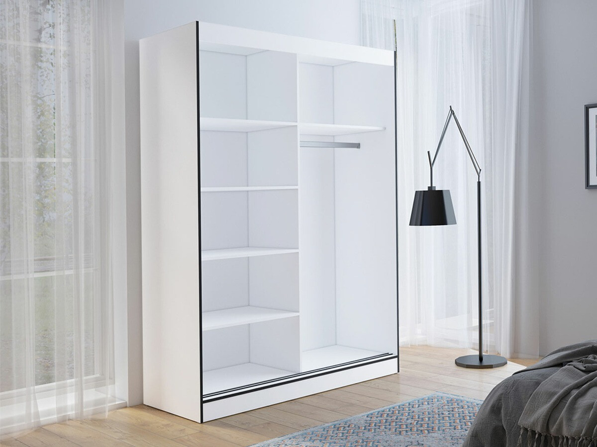 Kleiderschrank Toledo 118 (Weiss + Schwarz)