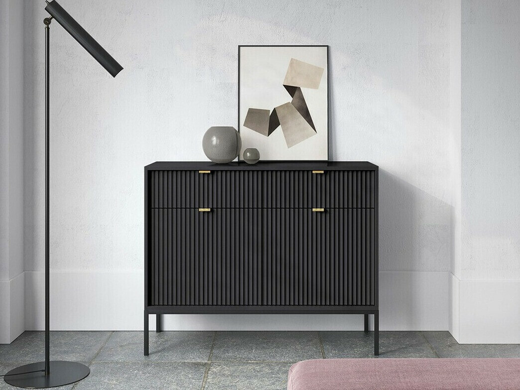 Kommode mit Schubladen Lima L100 (Schwarz)