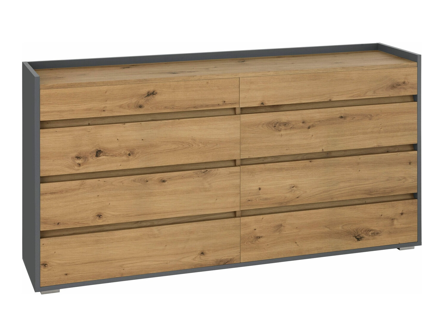 Kommoden Ruvciri 100 (Eichenholzoptik + Anthrazit)