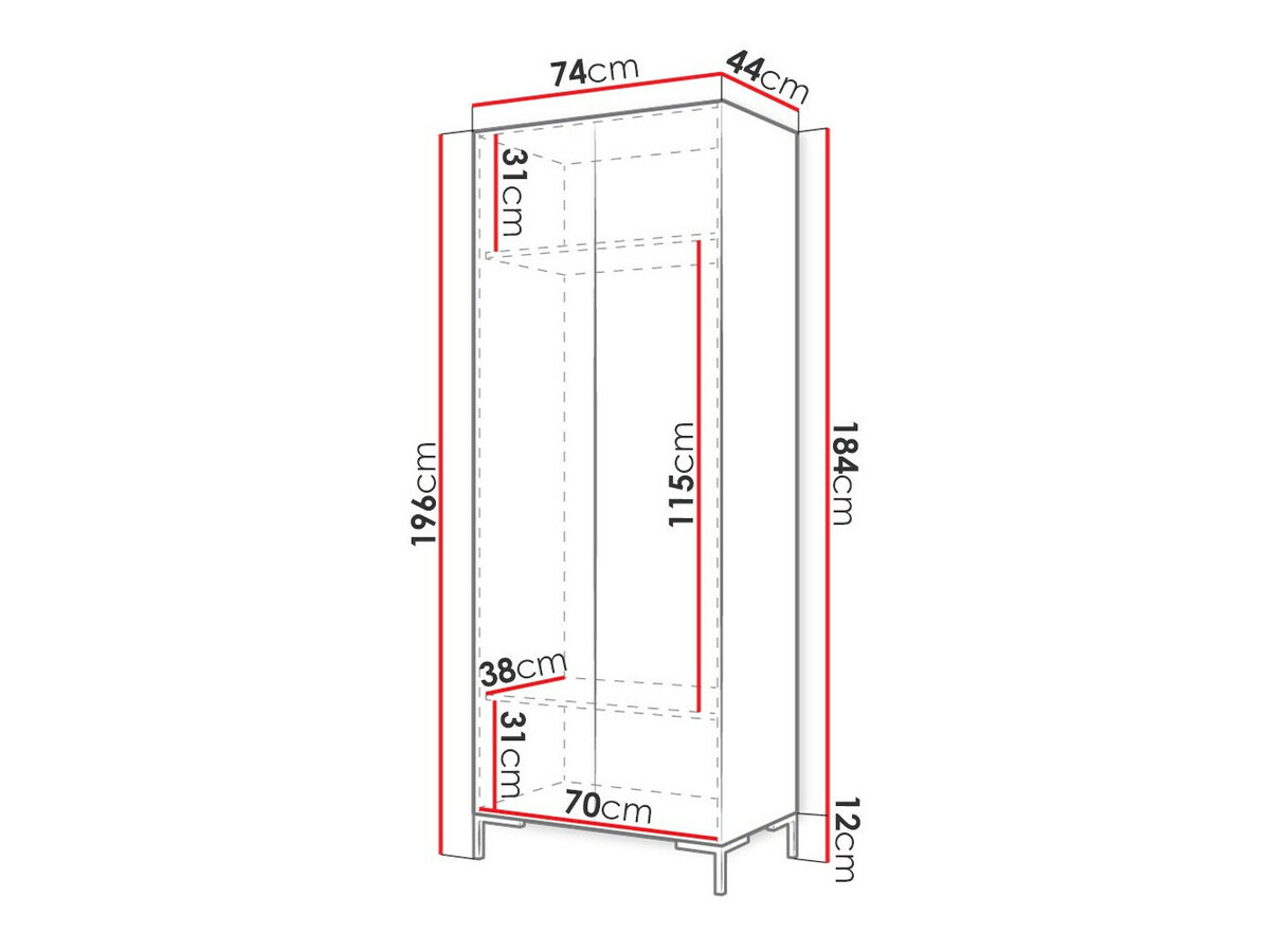 Kleiderschrank Tivsoa 109 (Schwarz + Gold)