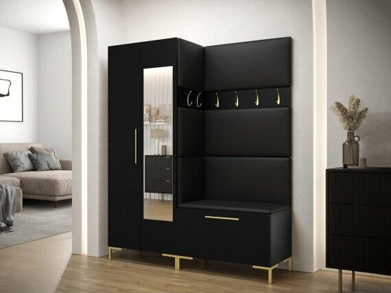 Kleiderschrank Nomal I (Schwarz + Gold)
