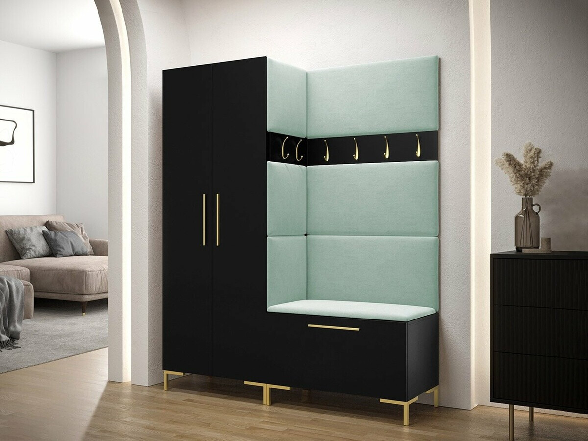 Kleiderschrank Nomal (Schwarz + Gold)