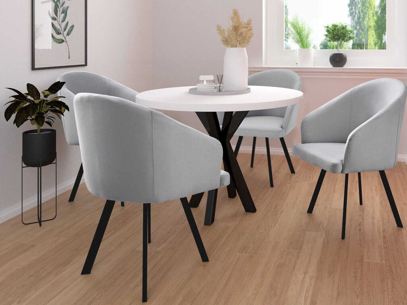 Stuhlset Denton 903 (Schwarz + Grau)