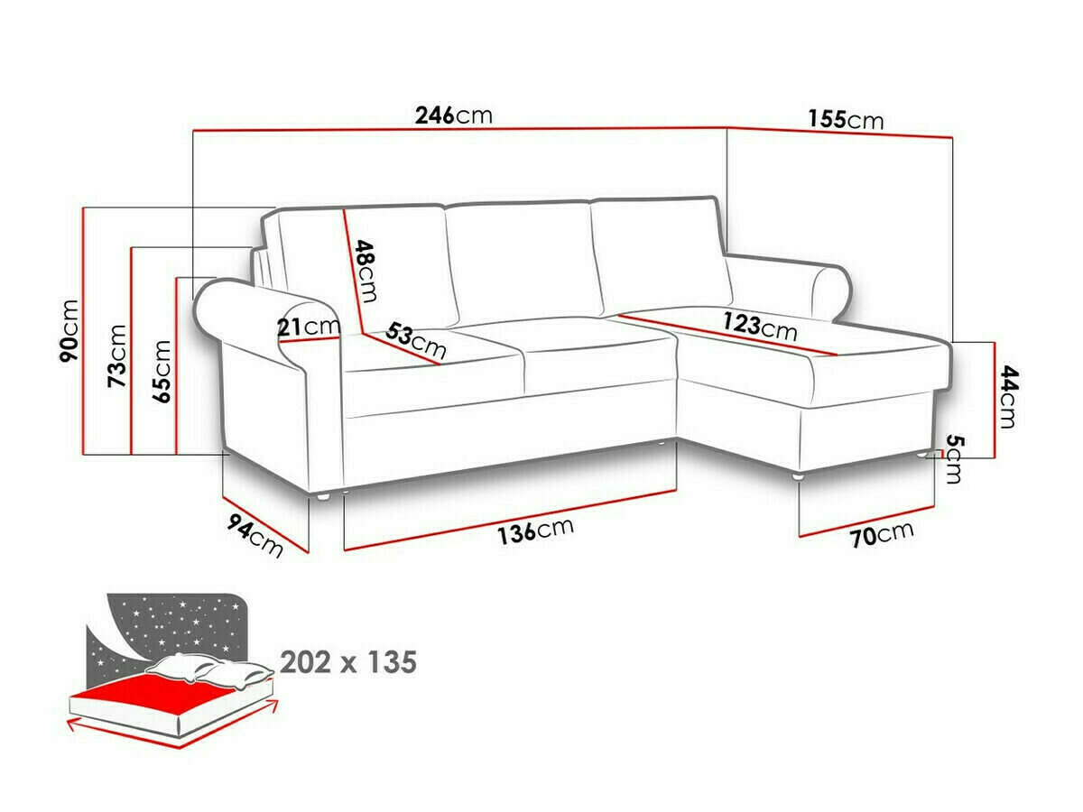 Ecksofa Columbus 131 (Poso 05)