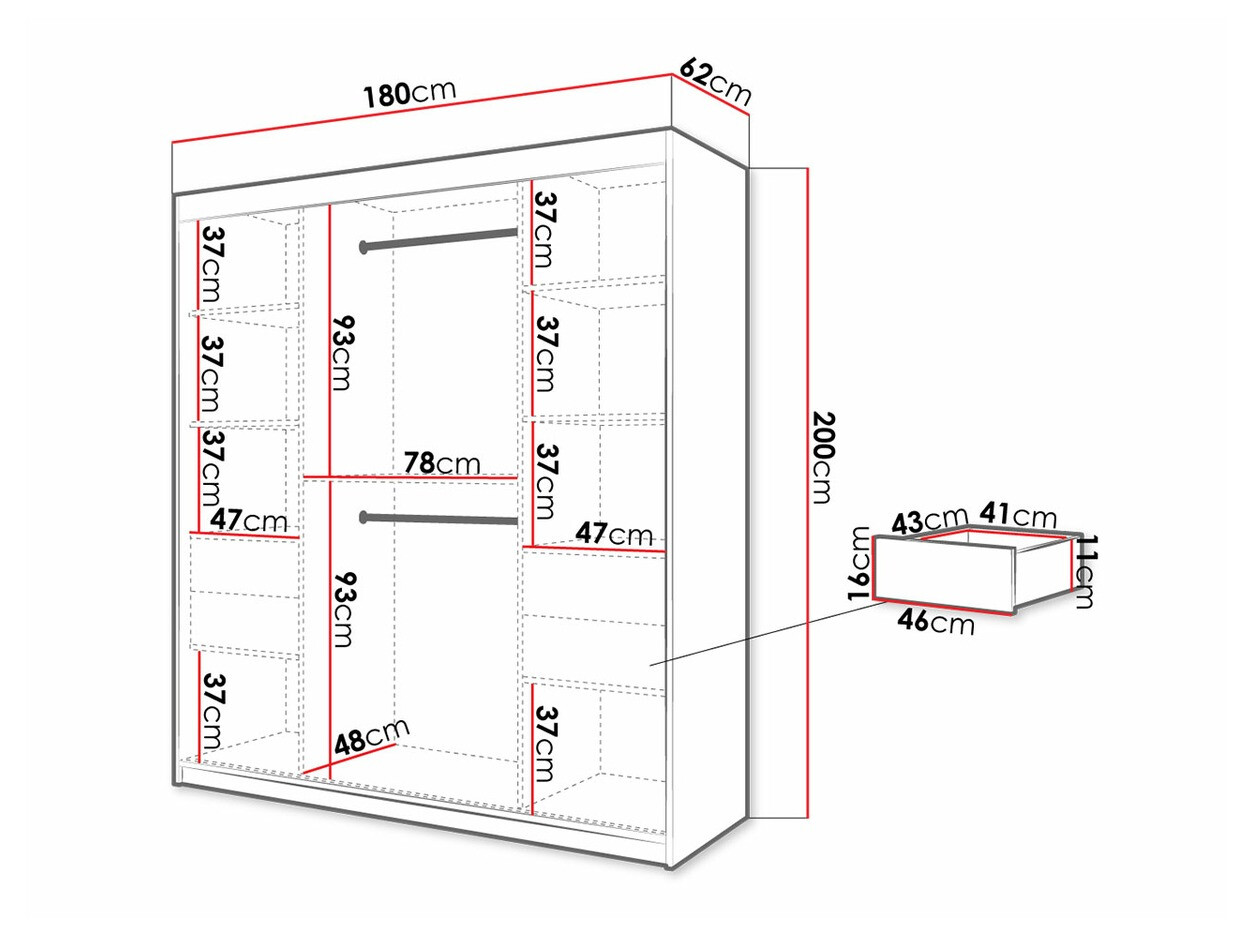 Kleiderschrank Hartford 283 (Artisan Eichenholzoptik)