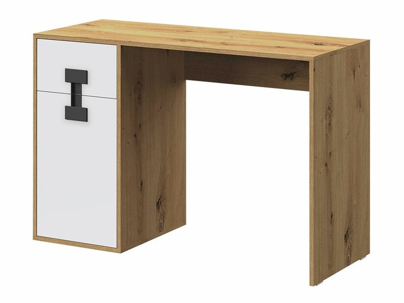 Bürotisch Florevi 100 (Matt weiss + Artisan-Eiche)