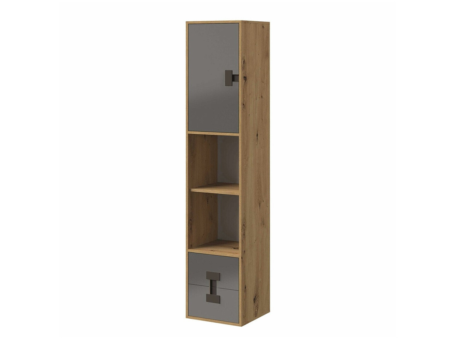 Regal Florevi 111 (Glanzgrau + Artisan-Eiche)