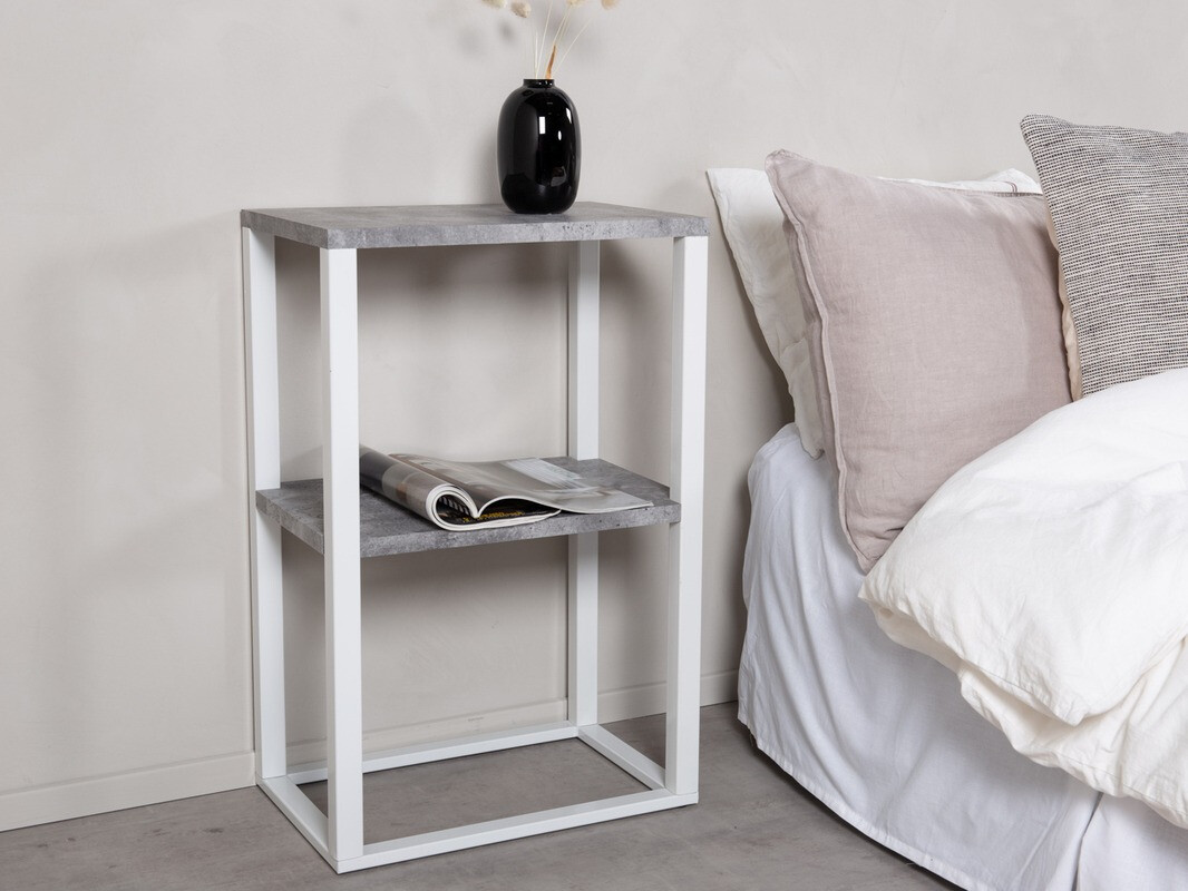 Beistelltisch Dallas 260 (Beton + Weiss)