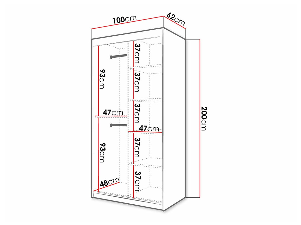 Kleiderschrank Hartford 307 (Artisan Eichenholzoptik + Schwarz)