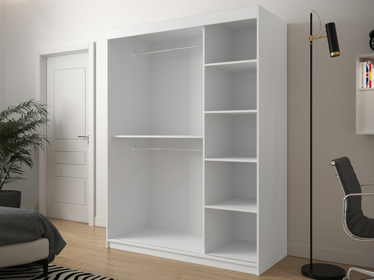 Kleiderschrank Hartford 311 (Weiss + Schwarz)