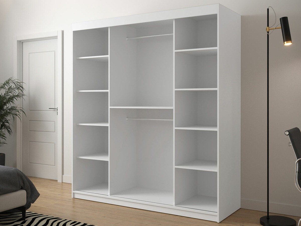 Kleiderschrank Hartford 312 (Weiss + Schwarz)