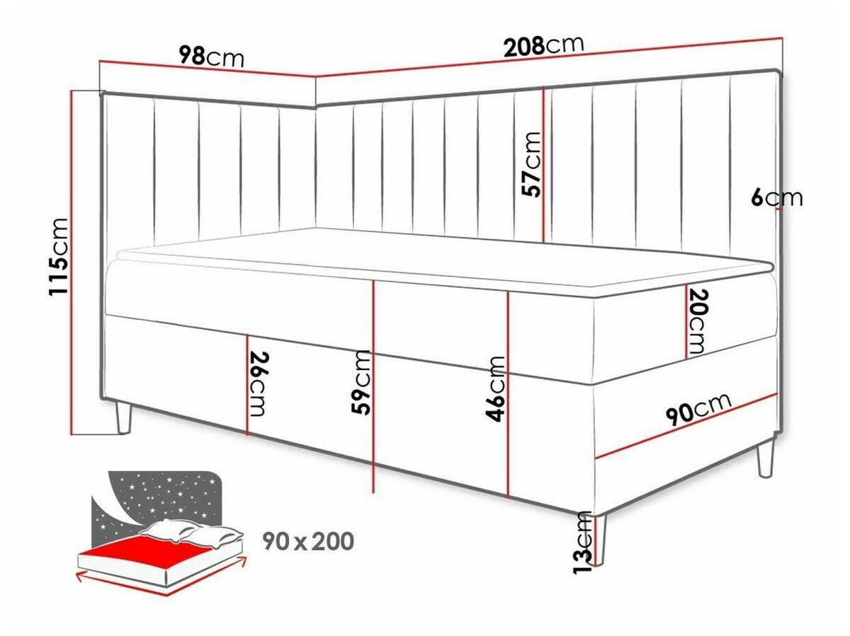 Boxspringbett Lucus (Soft 017 + Fresh 11)