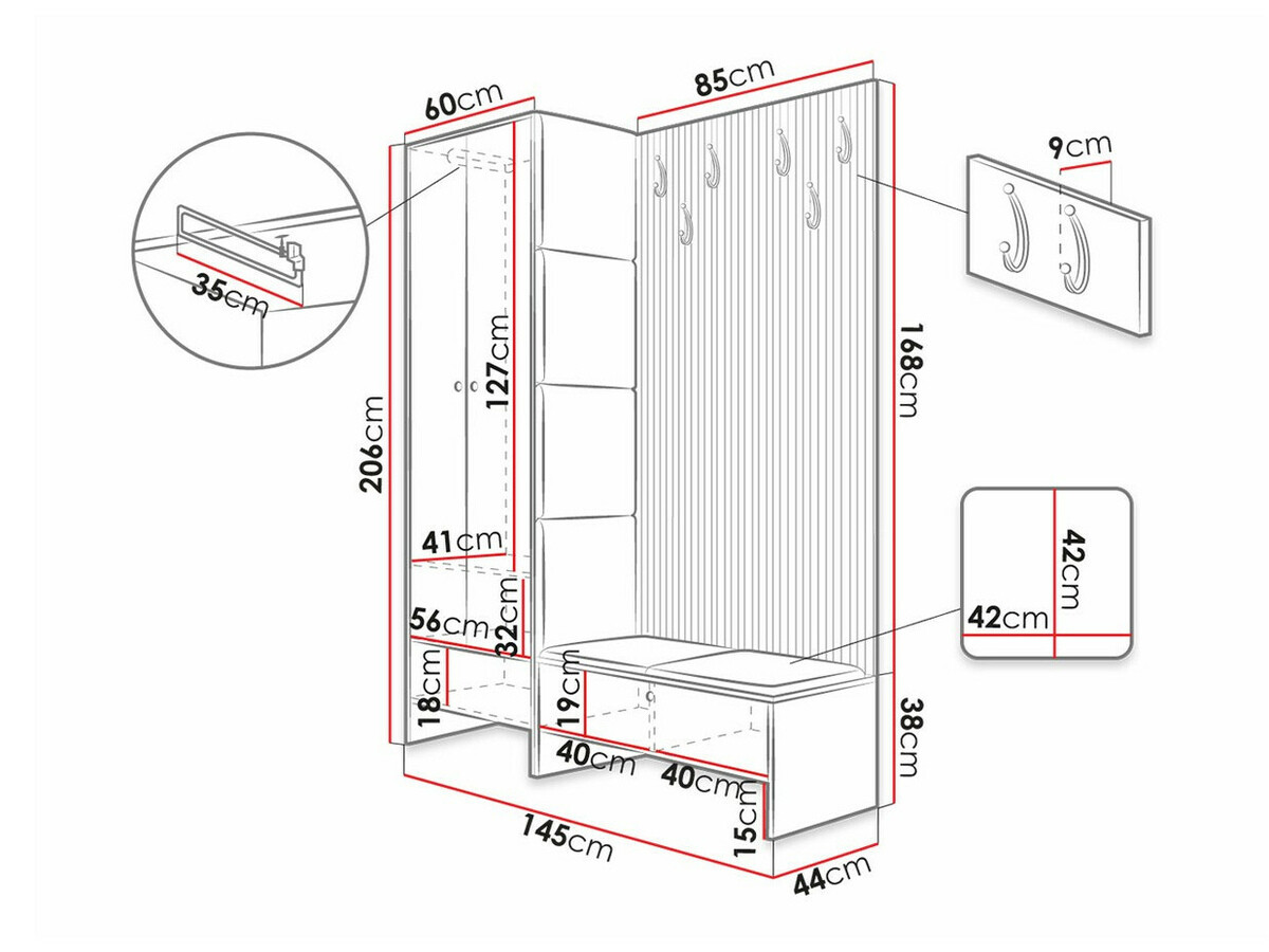 Flurgarnitur Donio III (Artisan Eichenholzoptik + Manila 18)