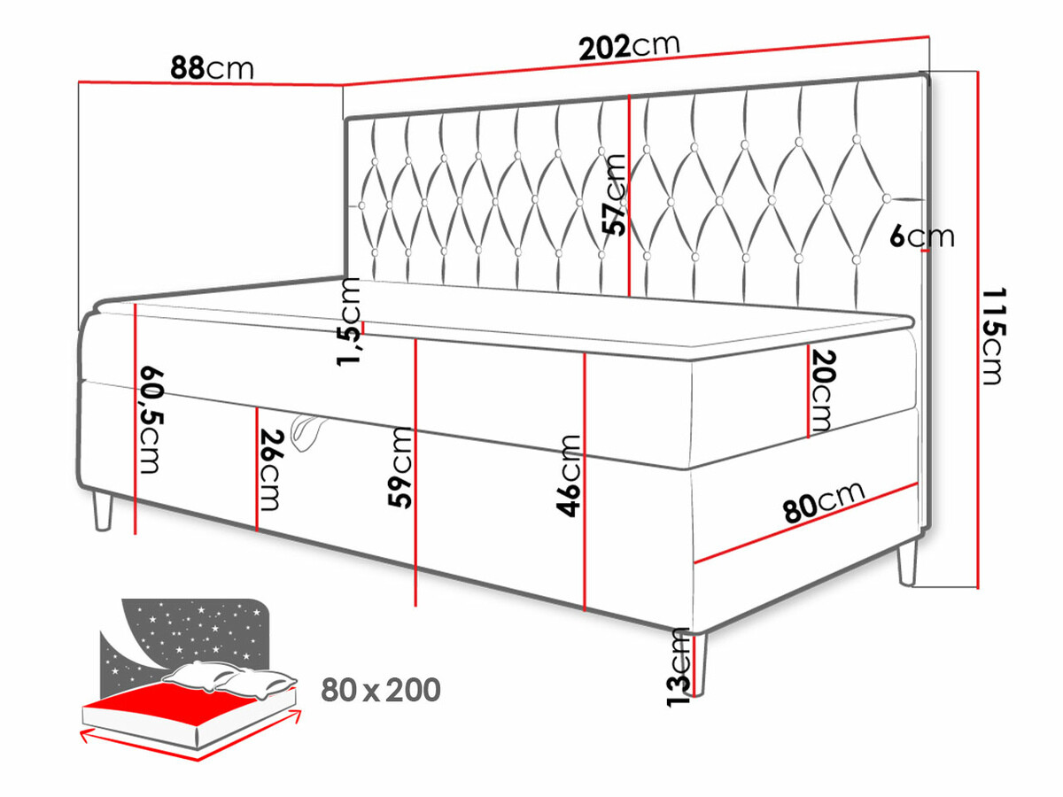 Boxspringbett Baltimore 166 (Soft 017 + Fresh 1)