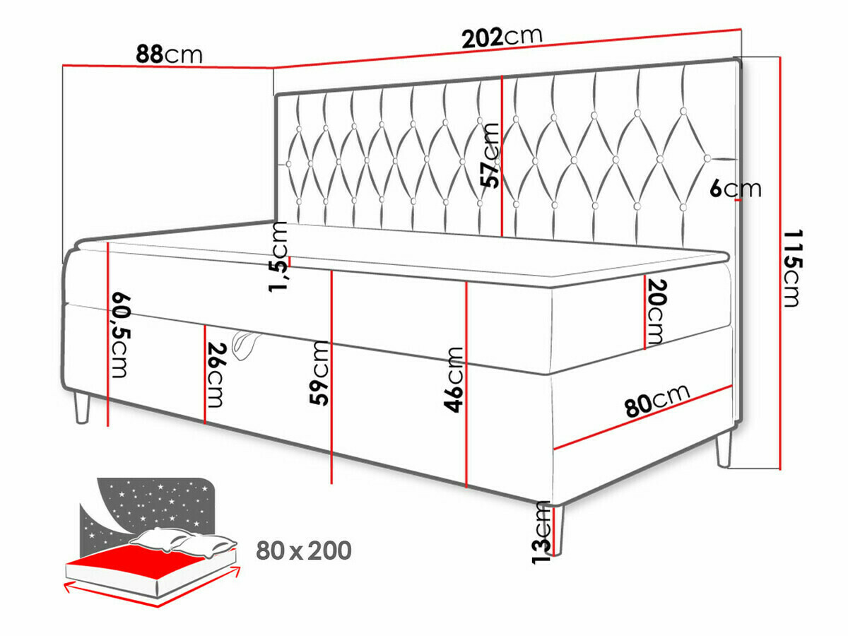 Boxspringbett Baltimore 166 (Soft 017 + Fresh 8)