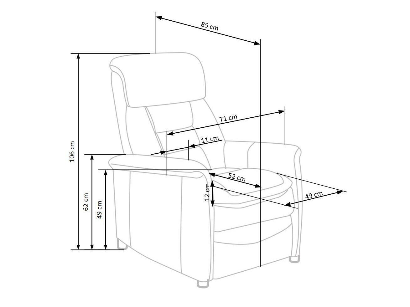 Relaxsessel Houston 1030 (Grau)