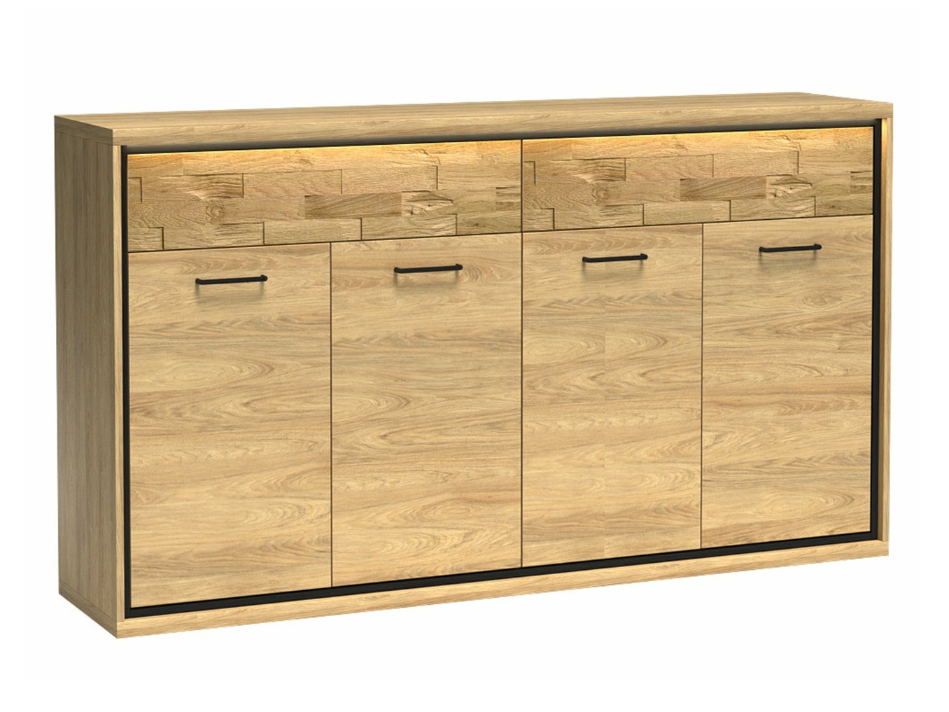 Kommoden Etrmoni 105 (Helles Holz + Eichenholzoptik)