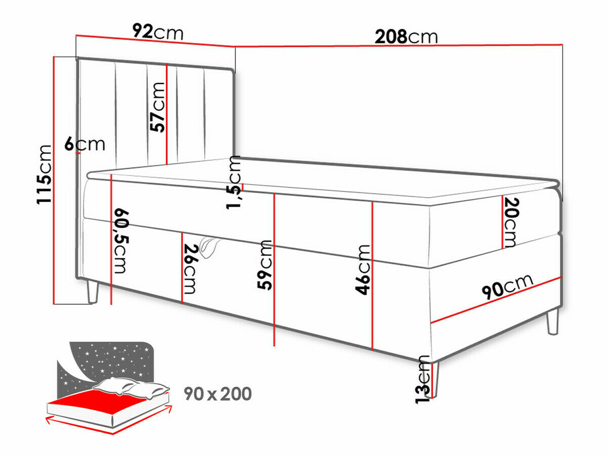 Boxspringbett Lucus VI (Soft 017 + Fresh 9)