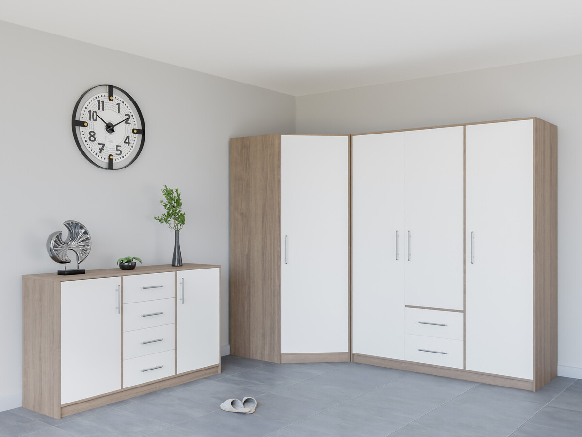 Kleiderschrank Cavmero 102 (Sonoma-Eiche + Weiss)