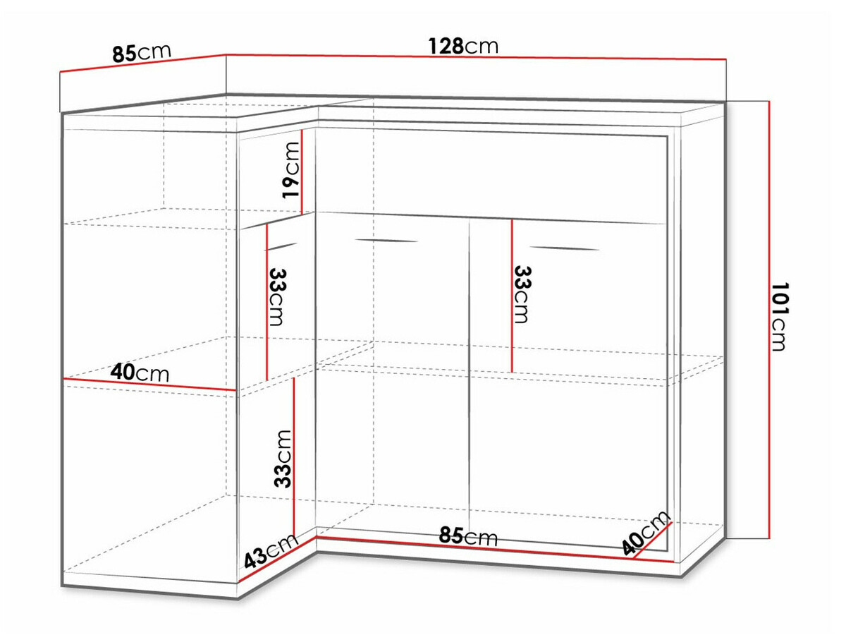 Eckige Kommode Etrmoni 121 (Helles Holz + Eiche)