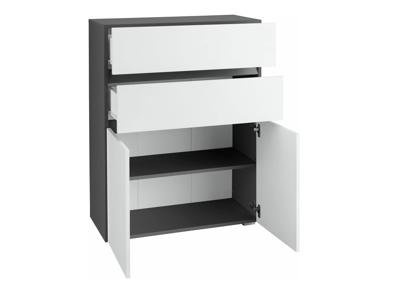 Stehender Badezimmerschrank Soncamu 101 (Weiss + Anthrazit)