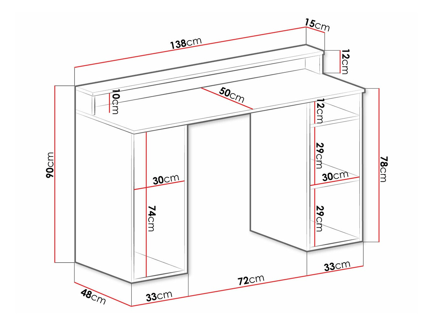 Gaming-Schreibtisch Lila (Weiss)