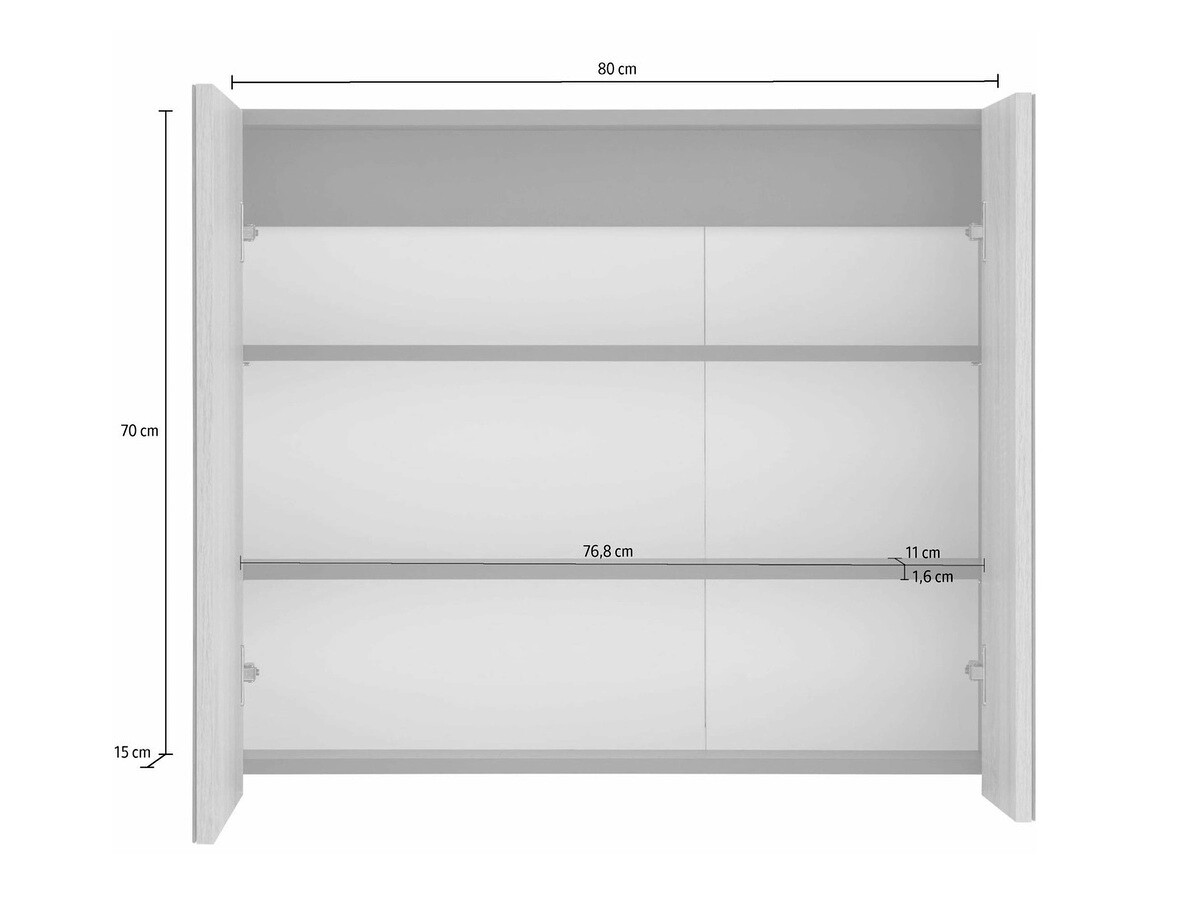 Spiegelschrank fürs Badezimmer Soncamu 104 (Weiss + Anthrazit)