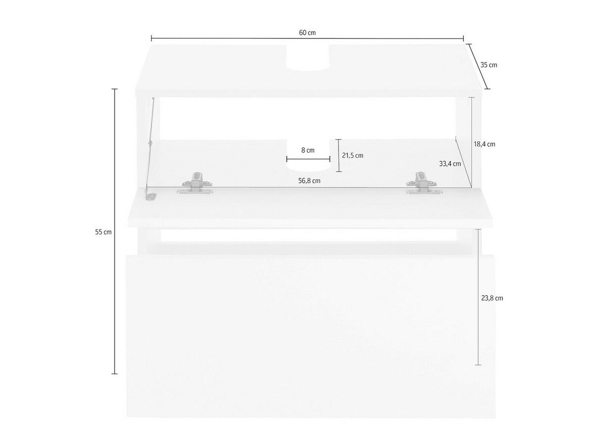Stehender Badezimmerschrank für ein Waschbecken Soncamu 110 (Anthrazit + Eichenholzoptik)