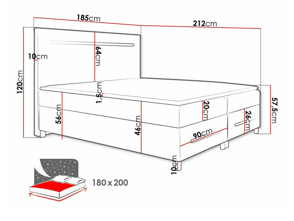 Boxspringbett Baltimore 174 (Fresh 4)