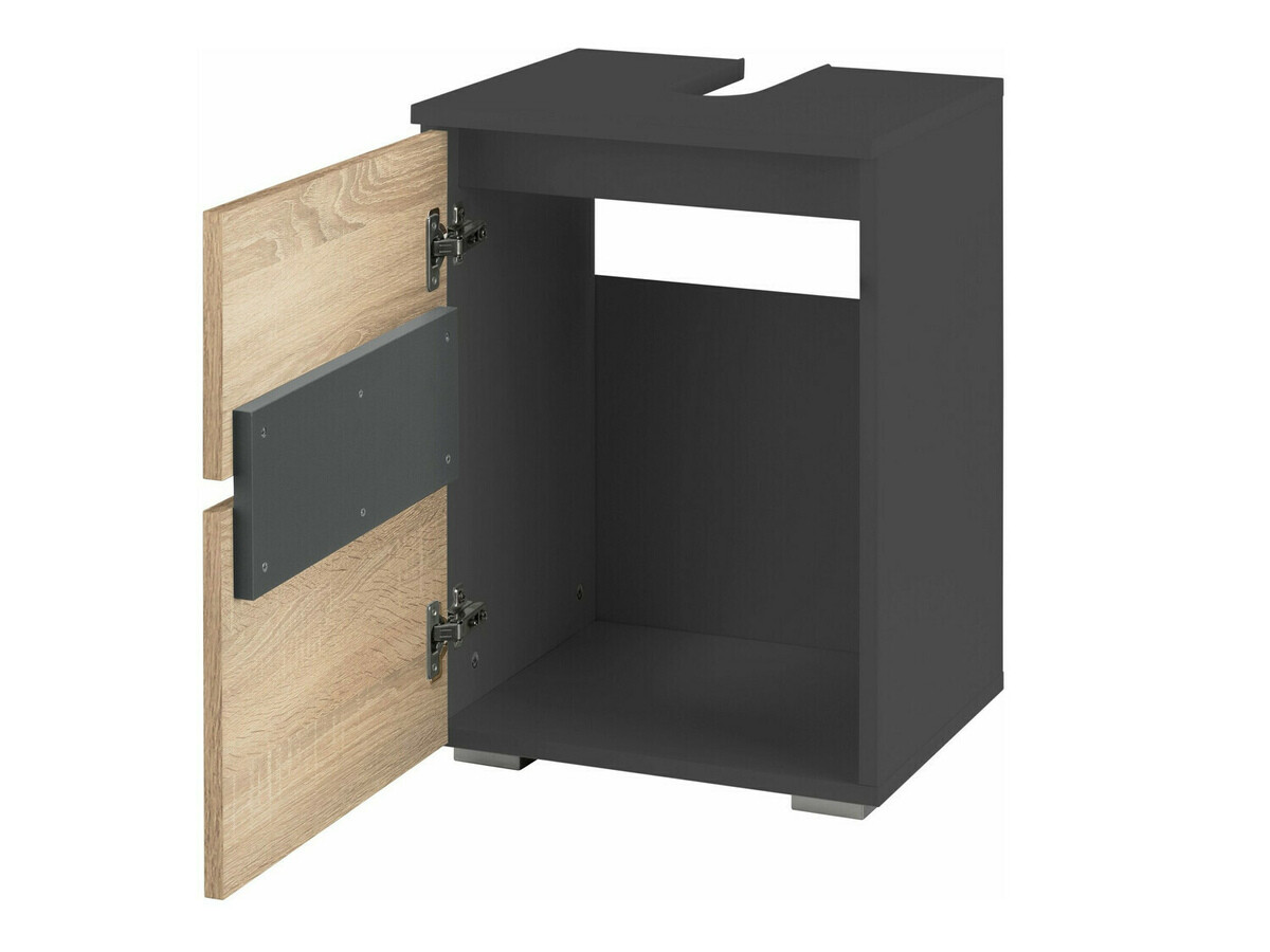 Badezimmer-Set Soncamu 112 (Anthrazit + Eichenholzoptik)