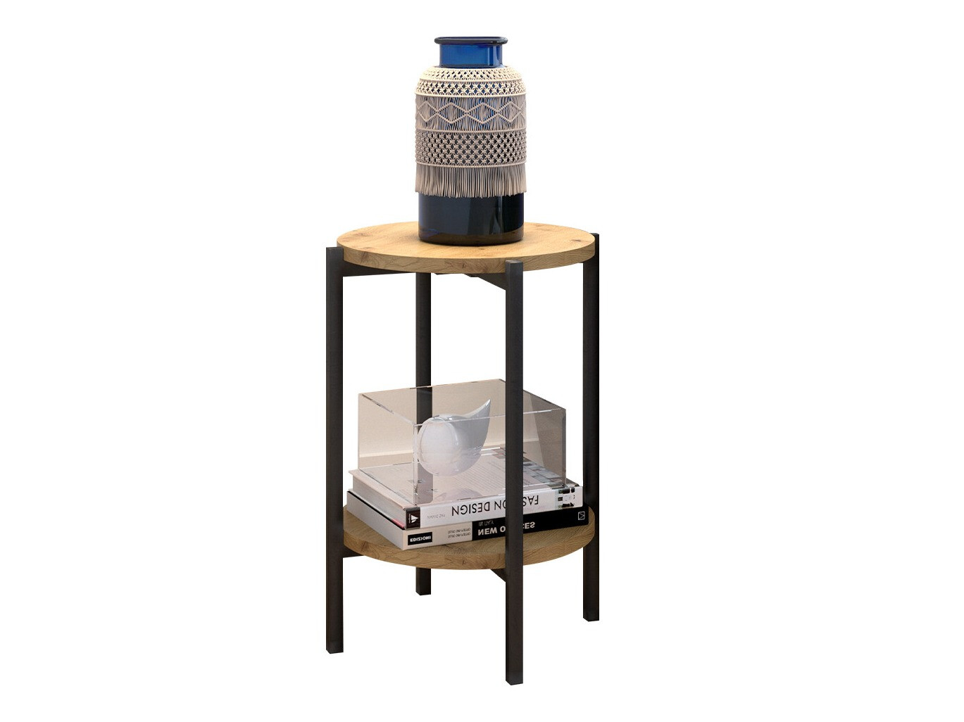 Beistelltisch Comfivo Cygnus (Artisan Eichenholzoptik + Schwarz)