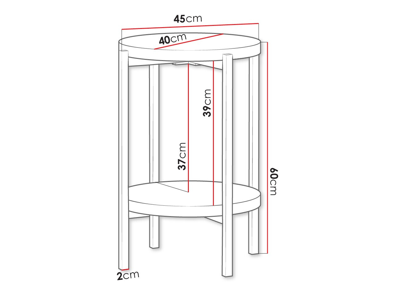 Beistelltisch Comfivo Cygnus (Braun + Schwarz)