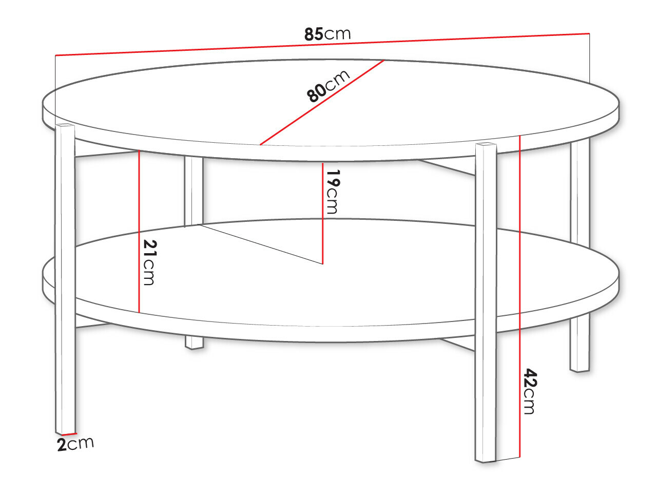 Couchtisch Providence 181 (Artisan-Eiche + Schwarz)