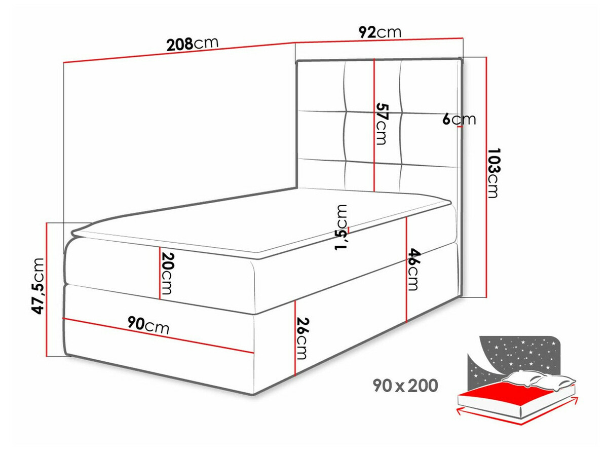 Boxspringbett Baltimore 180 (Soft 033)