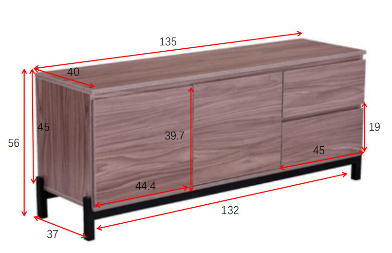 Kommode Dallas 3238 (Nussholzoptik)
